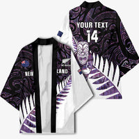 New Zealand Silver Fern Rugby Custom Kimono Go All Black Purple Maori Paua Shell LT14 - Polynesian Pride
