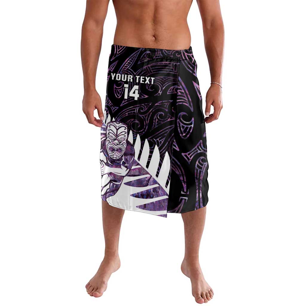 New Zealand Silver Fern Rugby Custom Lavalava Go All Black Purple Maori Paua Shell LT14 Purple - Polynesian Pride