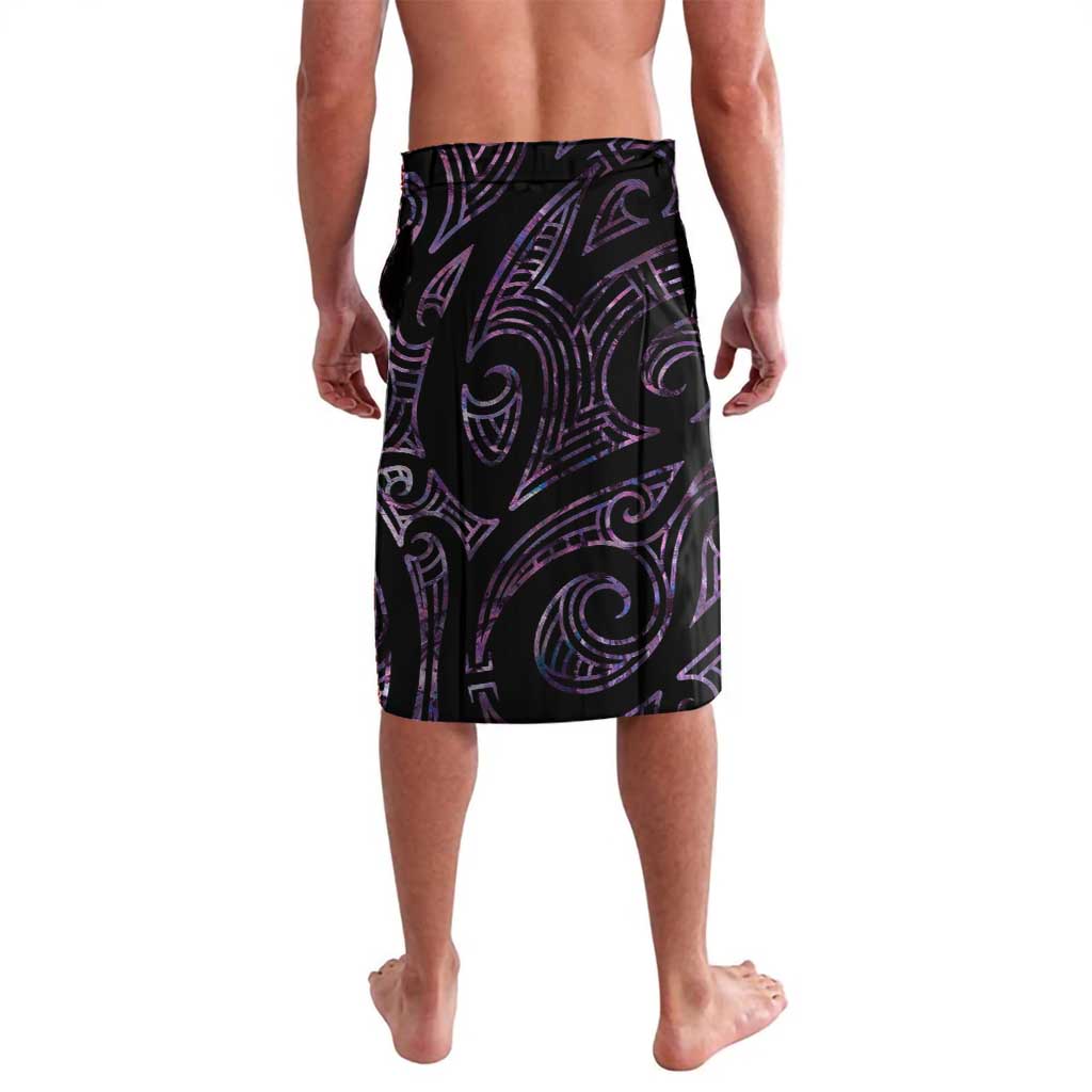 New Zealand Silver Fern Rugby Custom Lavalava Go All Black Purple Maori Paua Shell LT14 - Polynesian Pride