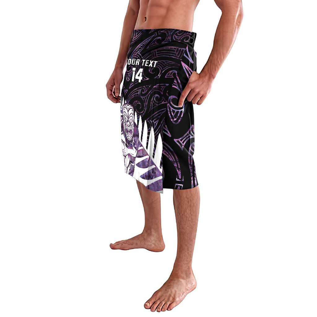 New Zealand Silver Fern Rugby Custom Lavalava Go All Black Purple Maori Paua Shell LT14 - Polynesian Pride