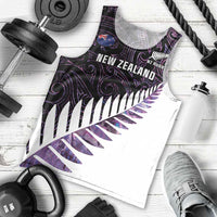 New Zealand Silver Fern Rugby Custom Men Tank Top Go All Black Purple Maori Paua Shell LT14 - Polynesian Pride