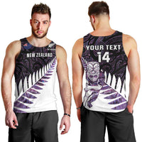 New Zealand Silver Fern Rugby Custom Men Tank Top Go All Black Purple Maori Paua Shell LT14 - Polynesian Pride