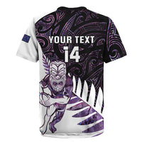 New Zealand Silver Fern Rugby Custom Rugby Jersey Go All Black Purple Maori Paua Shell LT14 - Polynesian Pride
