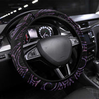 New Zealand Silver Fern Rugby Steering Wheel Cover Go All Black Purple Maori Paua Shell LT14 Universal Fit Purple - Polynesian Pride