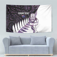 New Zealand Silver Fern Rugby Custom Tapestry Go All Black Purple Maori Paua Shell LT14 - Polynesian Pride