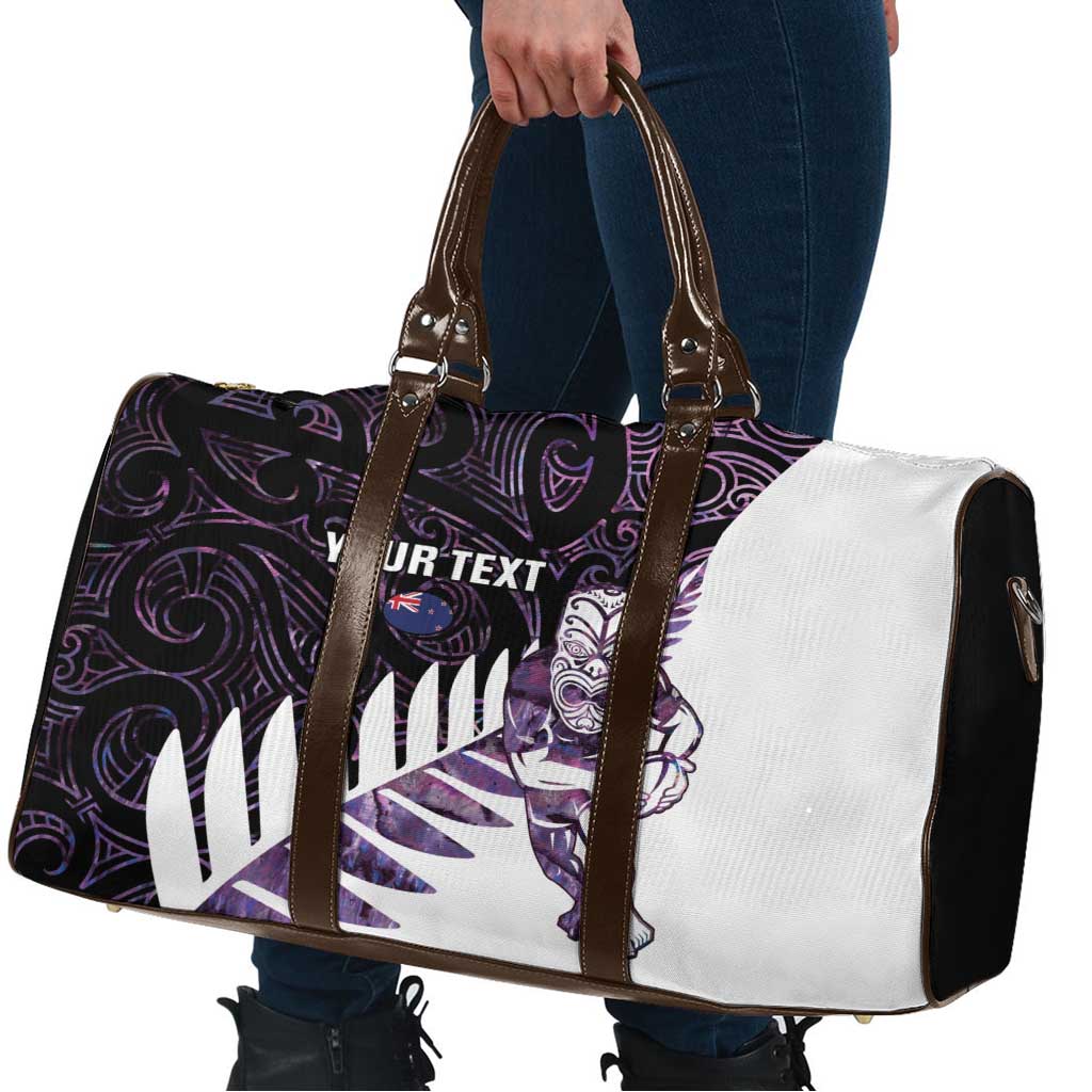 New Zealand Silver Fern Rugby Custom Travel Bag Go All Black Purple Maori Paua Shell LT14 - Polynesian Pride