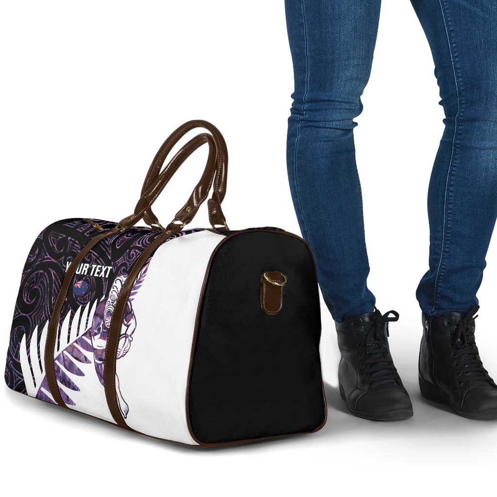 New Zealand Silver Fern Rugby Custom Travel Bag Go All Black Purple Maori Paua Shell LT14 - Polynesian Pride