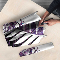 New Zealand Silver Fern Rugby Custom Umbrella Go All Black Purple Maori Paua Shell LT14 - Polynesian Pride