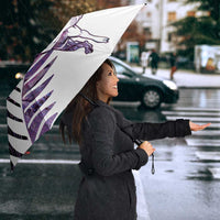 New Zealand Silver Fern Rugby Custom Umbrella Go All Black Purple Maori Paua Shell LT14 - Polynesian Pride