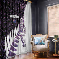 New Zealand Silver Fern Rugby Custom Window Curtain Go All Black Purple Maori Paua Shell LT14 - Polynesian Pride