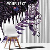 New Zealand Silver Fern Rugby Custom Window Curtain Go All Black Purple Maori Paua Shell LT14 - Polynesian Pride