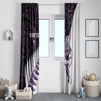 New Zealand Silver Fern Rugby Custom Window Curtain Go All Black Purple Maori Paua Shell LT14 - Polynesian Pride