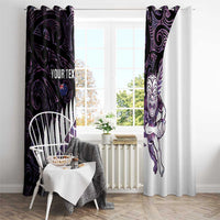 New Zealand Silver Fern Rugby Custom Window Curtain Go All Black Purple Maori Paua Shell LT14 - Polynesian Pride