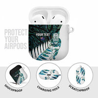 New Zealand Silver Fern Rugby Custom AirPods Case Go All Black Turquoise Maori Paua Shell LT14 - Polynesian Pride