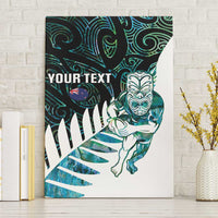 New Zealand Silver Fern Rugby Custom Canvas Wall Art Go All Black Turquoise Maori Paua Shell LT14 Without Frame Turquoise - Polynesian Pride