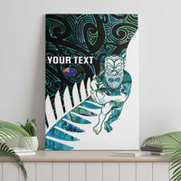 New Zealand Silver Fern Rugby Custom Canvas Wall Art Go All Black Turquoise Maori Paua Shell LT14 - Polynesian Pride