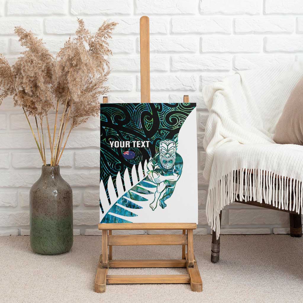 New Zealand Silver Fern Rugby Custom Canvas Wall Art Go All Black Turquoise Maori Paua Shell LT14 - Polynesian Pride