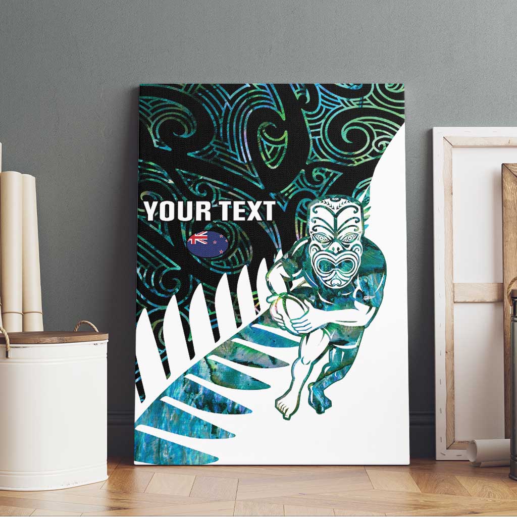 New Zealand Silver Fern Rugby Custom Canvas Wall Art Go All Black Turquoise Maori Paua Shell LT14 - Polynesian Pride