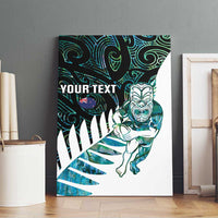 New Zealand Silver Fern Rugby Custom Canvas Wall Art Go All Black Turquoise Maori Paua Shell LT14 - Polynesian Pride