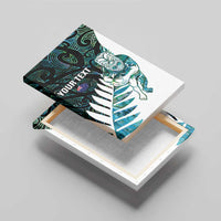 New Zealand Silver Fern Rugby Custom Canvas Wall Art Go All Black Turquoise Maori Paua Shell LT14 - Polynesian Pride