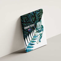New Zealand Silver Fern Rugby Custom Canvas Wall Art Go All Black Turquoise Maori Paua Shell LT14 - Polynesian Pride
