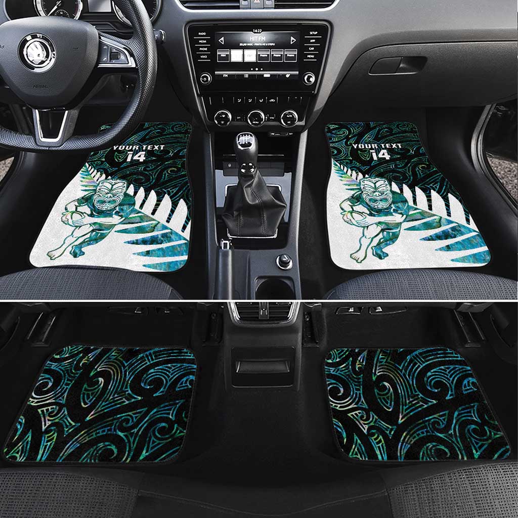 New Zealand Silver Fern Rugby Custom Car Mats Go All Black Turquoise Maori Paua Shell LT14 Set 4pcs Turquoise - Polynesian Pride