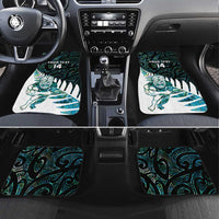 New Zealand Silver Fern Rugby Custom Car Mats Go All Black Turquoise Maori Paua Shell LT14 Set 4pcs Turquoise - Polynesian Pride