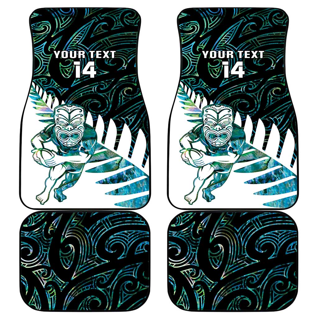 New Zealand Silver Fern Rugby Custom Car Mats Go All Black Turquoise Maori Paua Shell LT14 - Polynesian Pride