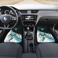 New Zealand Silver Fern Rugby Custom Car Mats Go All Black Turquoise Maori Paua Shell LT14 Set 2pcs - Front Turquoise - Polynesian Pride