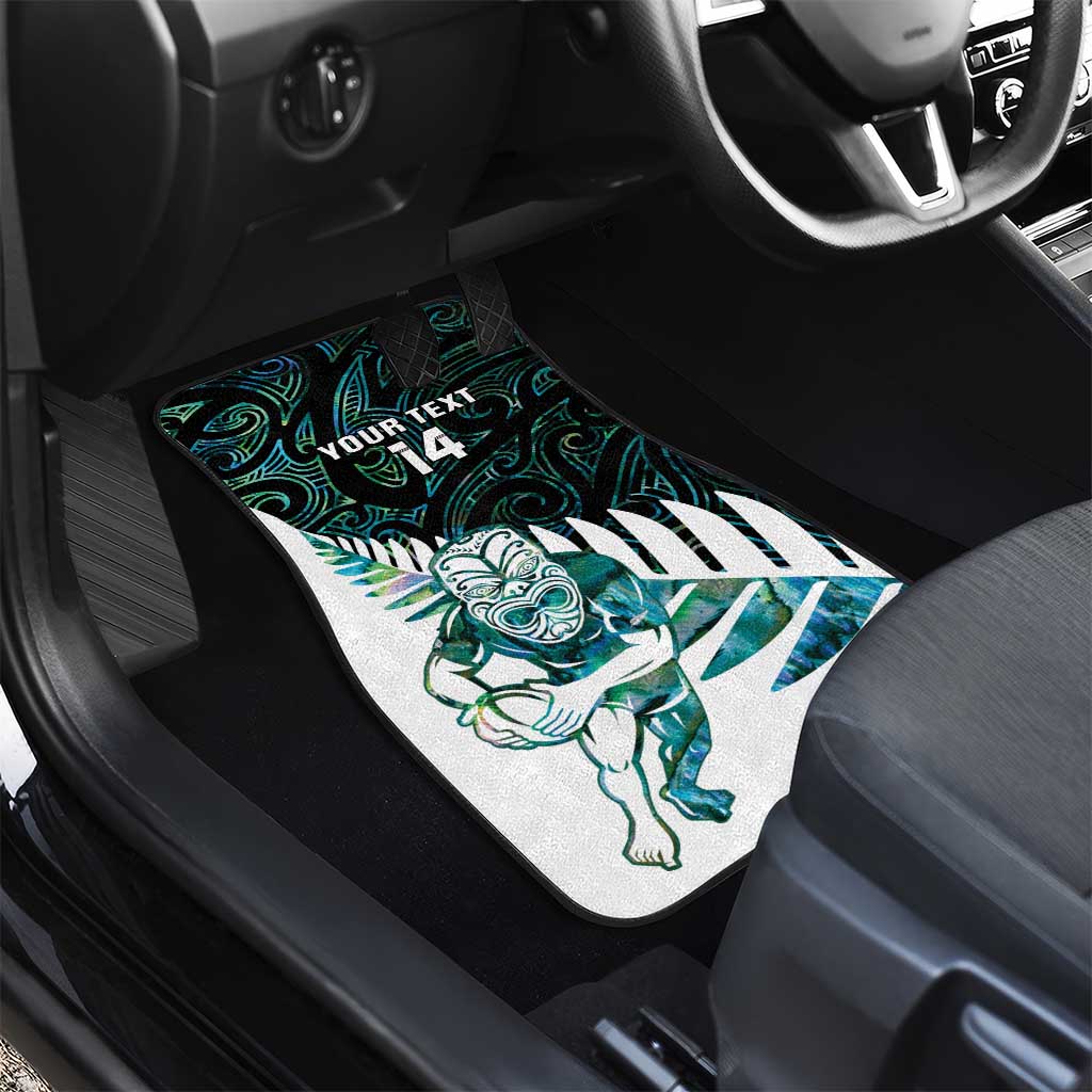 New Zealand Silver Fern Rugby Custom Car Mats Go All Black Turquoise Maori Paua Shell LT14 - Polynesian Pride