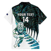 New Zealand Silver Fern Rugby Custom Family Matching Long Sleeve Bodycon Dress and Hawaiian Shirt Go All Black Turquoise Maori Paua Shell LT14 - Polynesian Pride