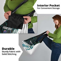 New Zealand Silver Fern Rugby Custom Grocery Bag Go All Black Turquoise Maori Paua Shell LT14 - Polynesian Pride