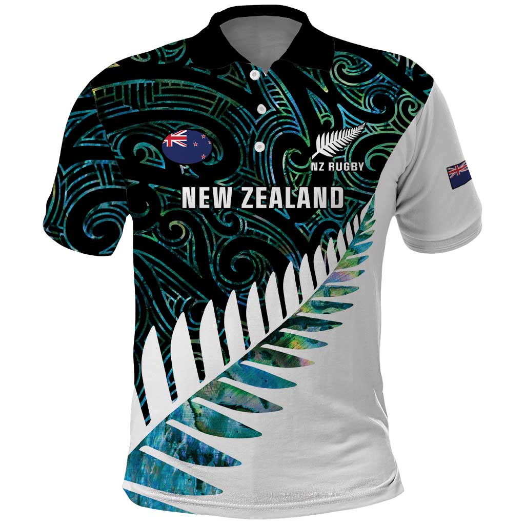 New Zealand Silver Fern Rugby Custom Polo Shirt Go All Black Turquoise Maori Paua Shell LT14 Turquoise - Polynesian Pride