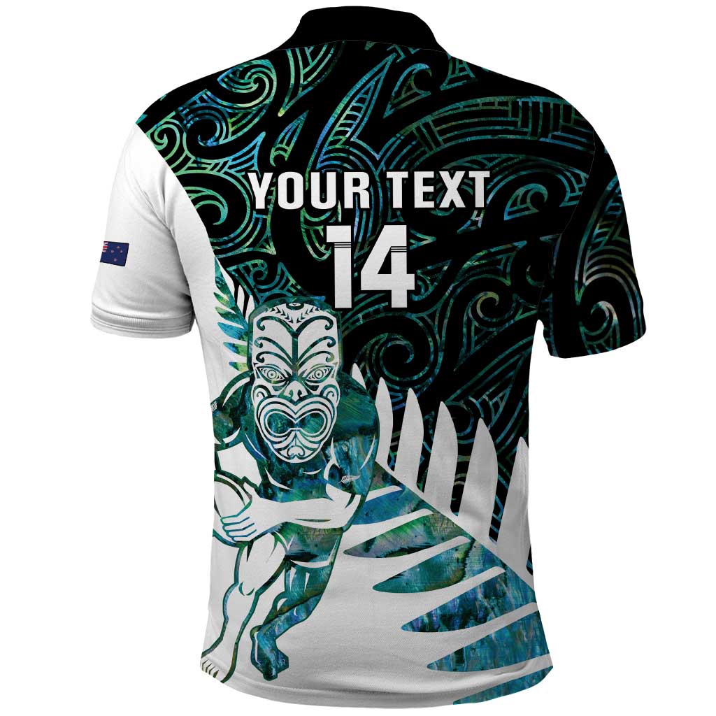 New Zealand Silver Fern Rugby Custom Polo Shirt Go All Black Turquoise Maori Paua Shell LT14 - Polynesian Pride