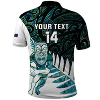 New Zealand Silver Fern Rugby Custom Polo Shirt Go All Black Turquoise Maori Paua Shell LT14 - Polynesian Pride