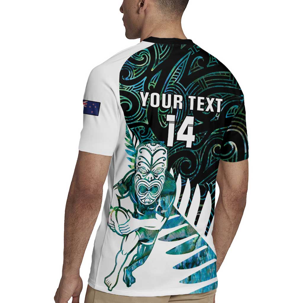 New Zealand Silver Fern Rugby Custom Rugby Jersey Go All Black Turquoise Maori Paua Shell LT14 - Polynesian Pride