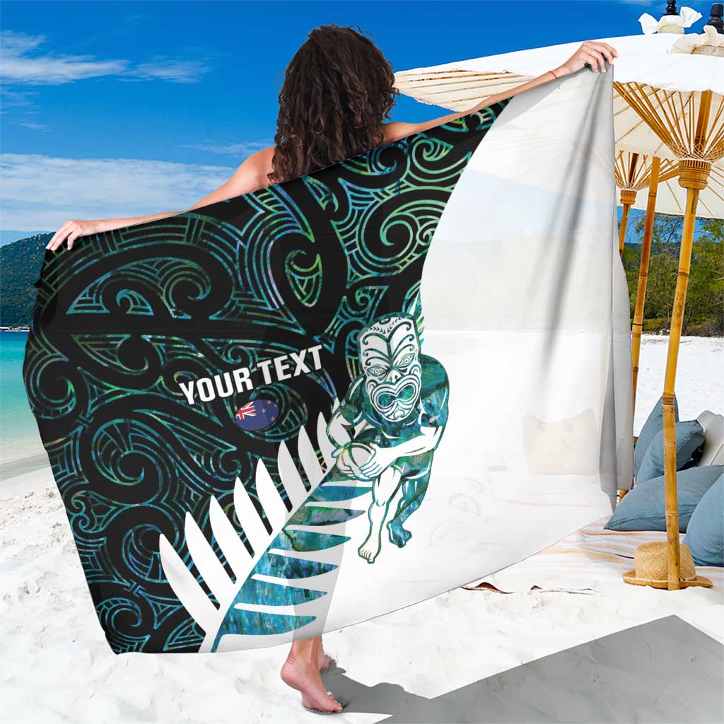 New Zealand Silver Fern Rugby Custom Sarong Go All Black Turquoise Maori Paua Shell LT14 One Size 44 x 66 inches Turquoise - Polynesian Pride