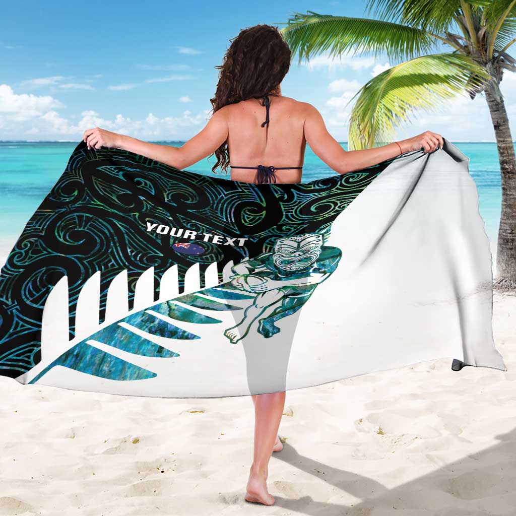 New Zealand Silver Fern Rugby Custom Sarong Go All Black Turquoise Maori Paua Shell LT14 - Polynesian Pride