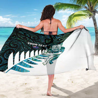 New Zealand Silver Fern Rugby Custom Sarong Go All Black Turquoise Maori Paua Shell LT14 - Polynesian Pride
