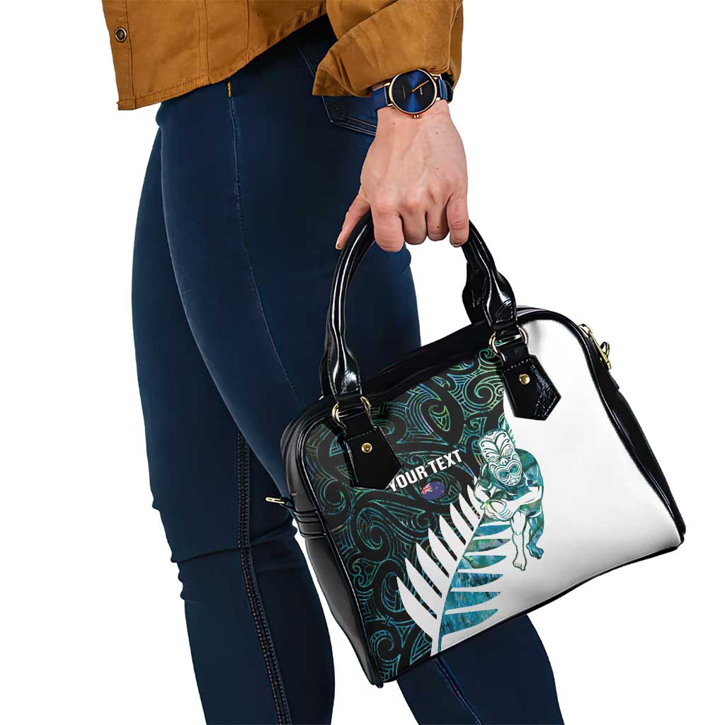 New Zealand Silver Fern Rugby Custom Shoulder Handbag Go All Black Turquoise Maori Paua Shell LT14 - Polynesian Pride