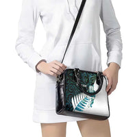 New Zealand Silver Fern Rugby Custom Shoulder Handbag Go All Black Turquoise Maori Paua Shell LT14 - Polynesian Pride