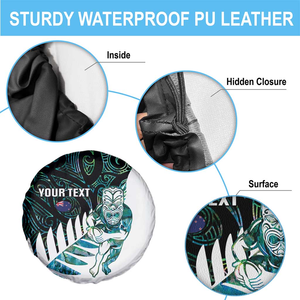 New Zealand Silver Fern Rugby Custom Spare Tire Cover Go All Black Turquoise Maori Paua Shell LT14 - Polynesian Pride
