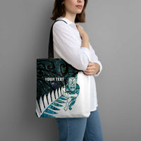 New Zealand Silver Fern Rugby Custom Tote Bag Go All Black Turquoise Maori Paua Shell LT14 - Polynesian Pride