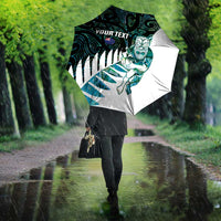 New Zealand Silver Fern Rugby Custom Umbrella Go All Black Turquoise Maori Paua Shell LT14 - Polynesian Pride