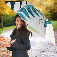 New Zealand Silver Fern Rugby Custom Umbrella Go All Black Turquoise Maori Paua Shell LT14 - Polynesian Pride