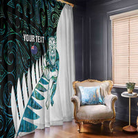 New Zealand Silver Fern Rugby Custom Window Curtain Go All Black Turquoise Maori Paua Shell LT14 - Polynesian Pride