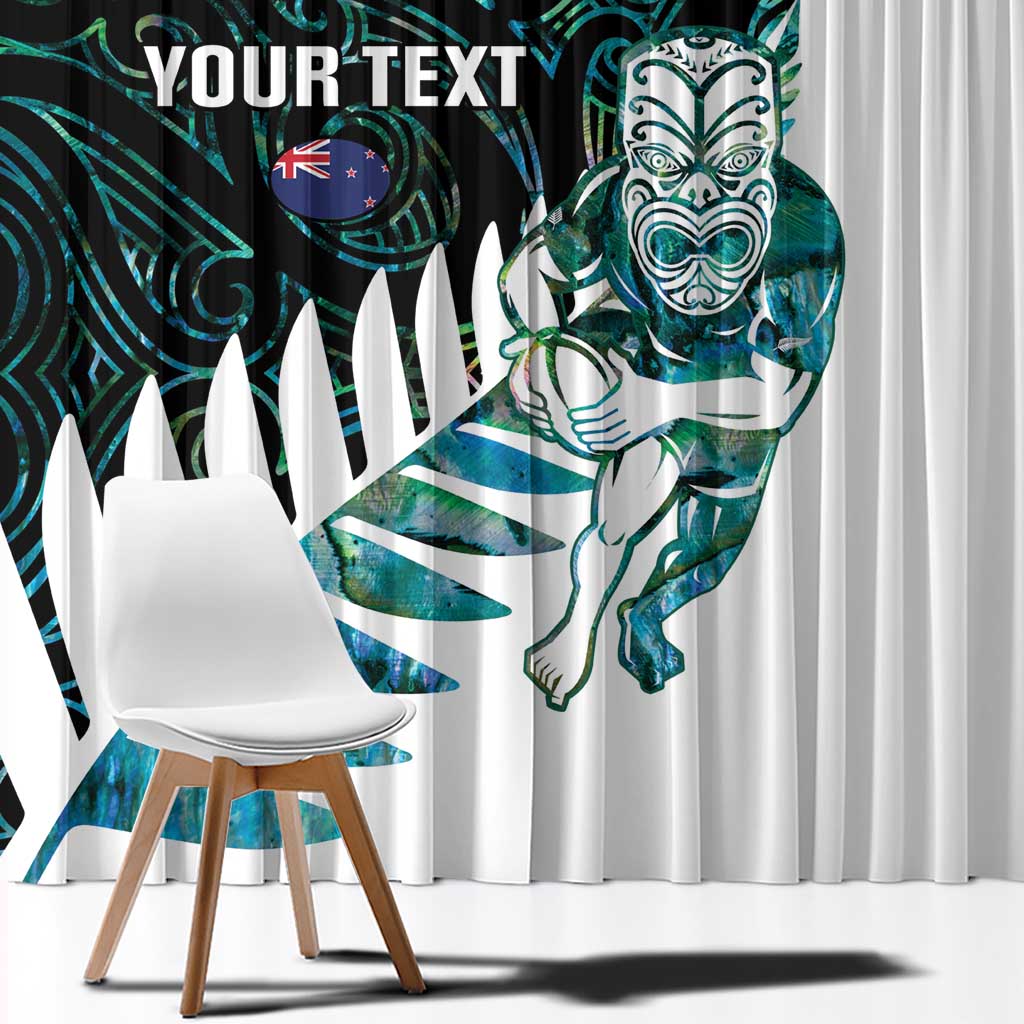 New Zealand Silver Fern Rugby Custom Window Curtain Go All Black Turquoise Maori Paua Shell LT14 - Polynesian Pride