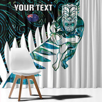 New Zealand Silver Fern Rugby Custom Window Curtain Go All Black Turquoise Maori Paua Shell LT14 - Polynesian Pride