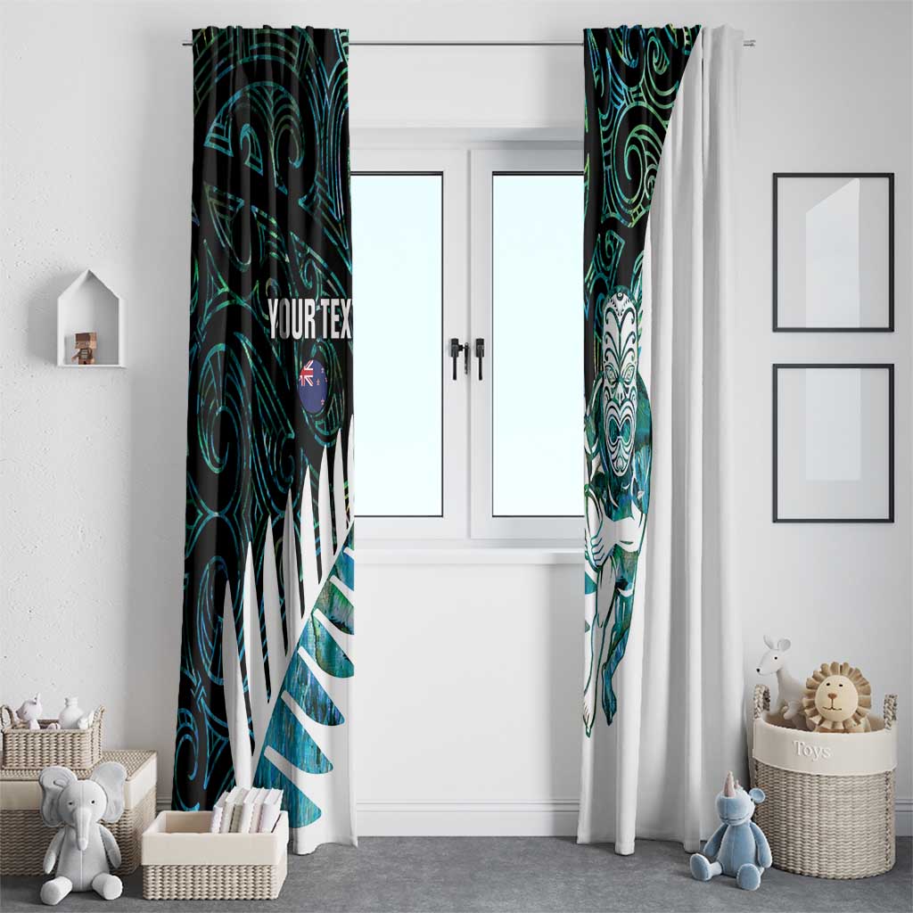 New Zealand Silver Fern Rugby Custom Window Curtain Go All Black Turquoise Maori Paua Shell LT14 - Polynesian Pride