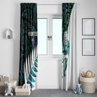 New Zealand Silver Fern Rugby Custom Window Curtain Go All Black Turquoise Maori Paua Shell LT14 - Polynesian Pride